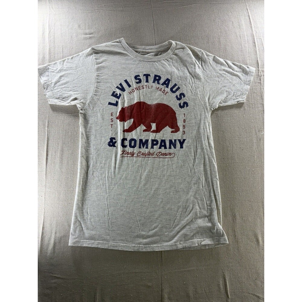 Levi's Men's Gray California Bear Graphic T-Shirt Size Small S Short Sleeve